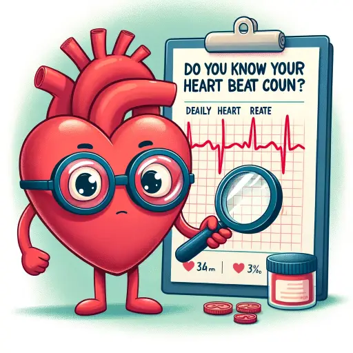 Illustration of a whimsical heart character wearing glasses, holding a magnifying glass up to a graph showing heart rate data, with the title 'Do you 